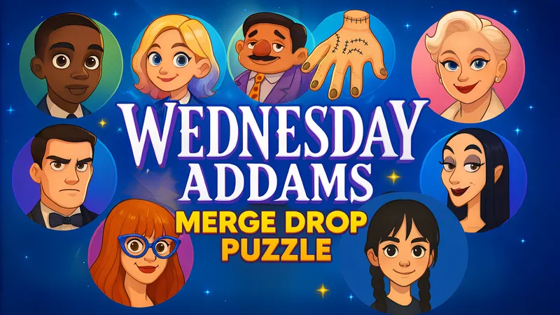 Quebra-Cabeça de Mesclar e Soltar da Wednesday Addams